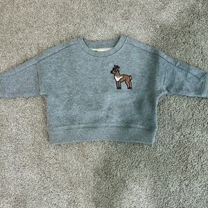 Monica & Andy 0-3 month gray sporty sweatshirt with reindeer - new without tags